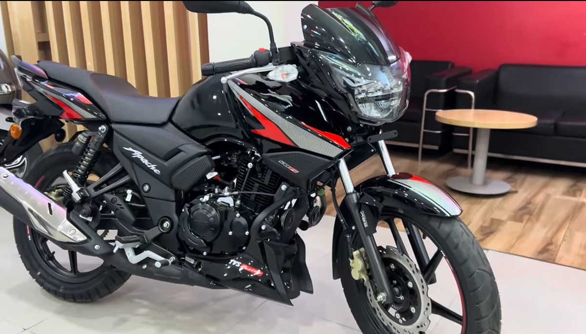 Apache 125cc bike with 75 km mileage in India