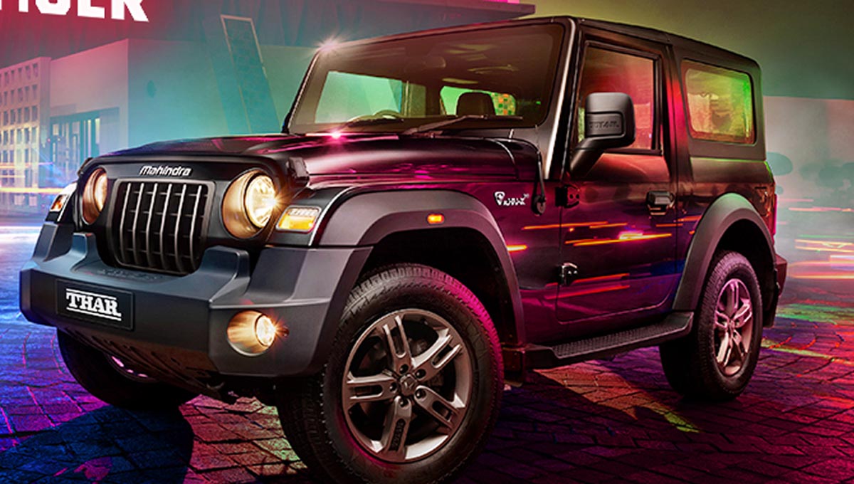 New Mahindra Thar facelift LED headlights and DRLs
