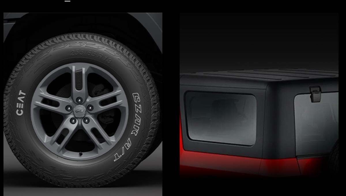 Thar facelift alloy wheels and tyre size