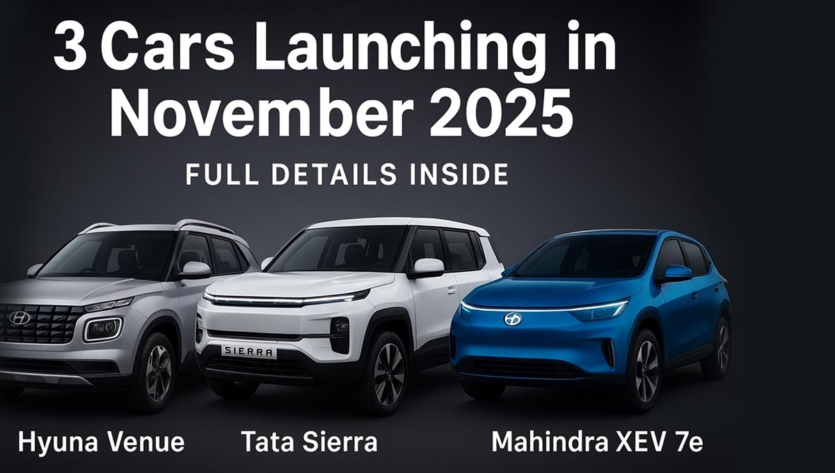 Top 3 Cars Launching in November 2025